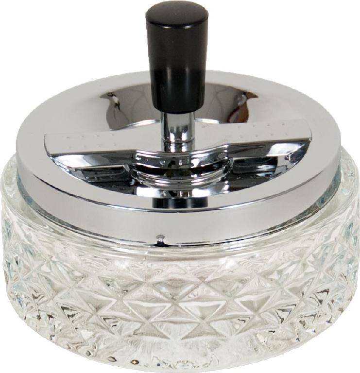 Glass spinning ashtray, 4.75 inch, product photo