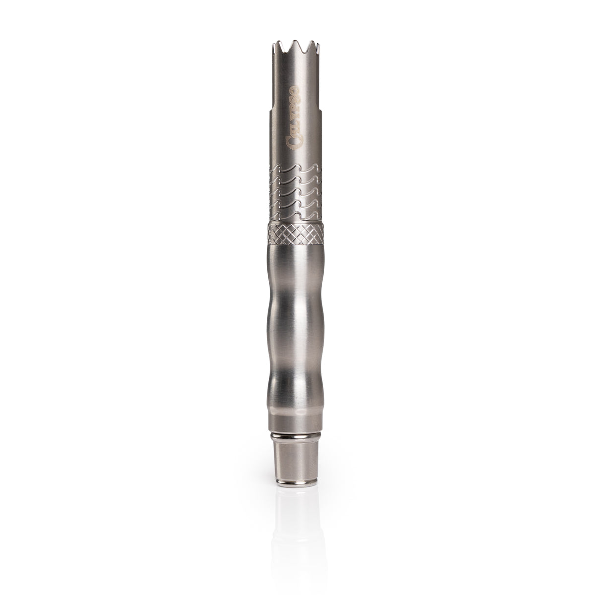 Calypso pipe angled view highlighting stainless steel finish